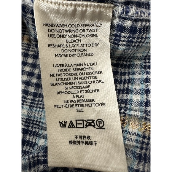 Anthropologie Pilcro Top Women's Large Plaid Long Sleeve Classic Career Stretch - Picture 7 of 12